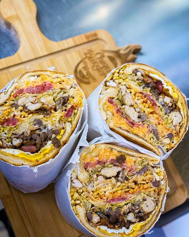 Loaded Chiqui wraps stacked with meats and cheese
